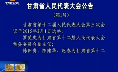 甘肃省人民代表大会公告